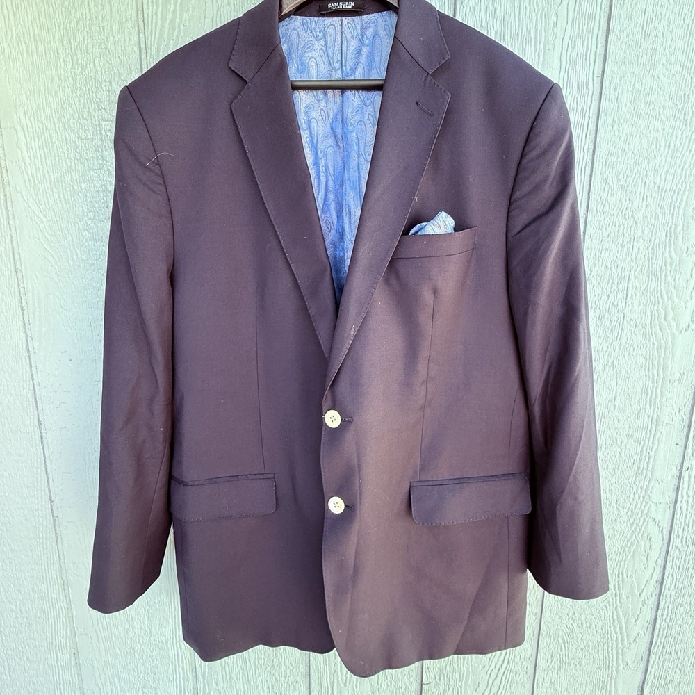 Sam Surin Bespoke Tailor Super 150's Fine Italian Wool Navy‎ Sport Coat 48L Luxe - Picture 14 of 14